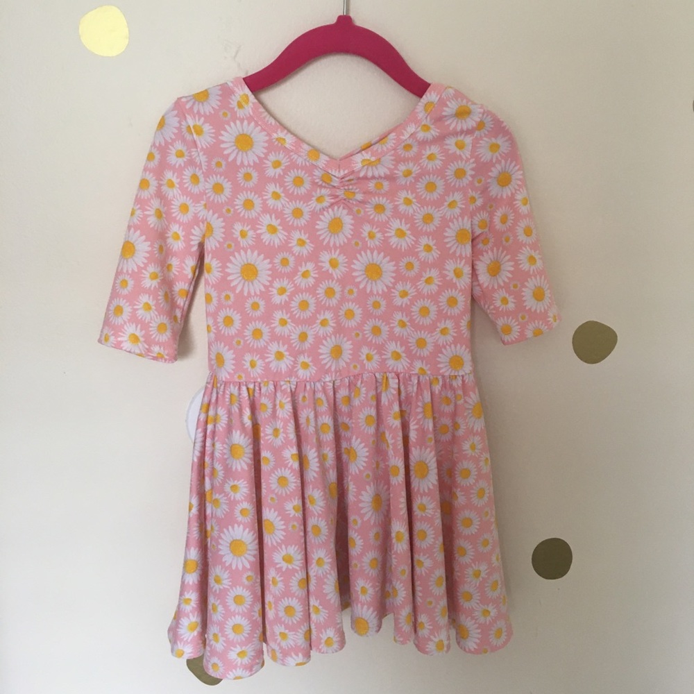 Dot Dot Smile Pink Sunflower Dress 2T